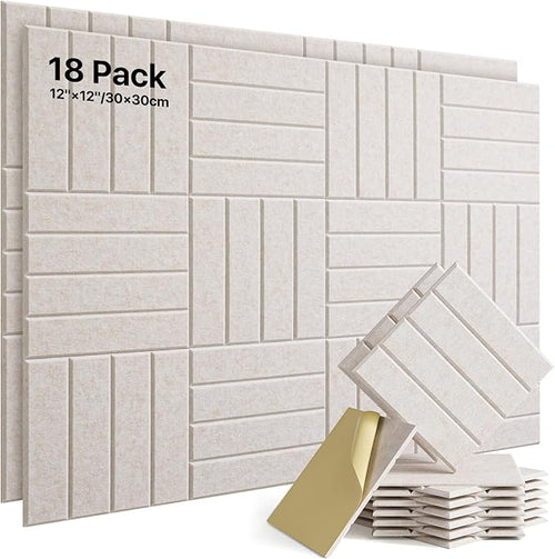 18 Pack Sound Proof Foam Panels by Soundsbay