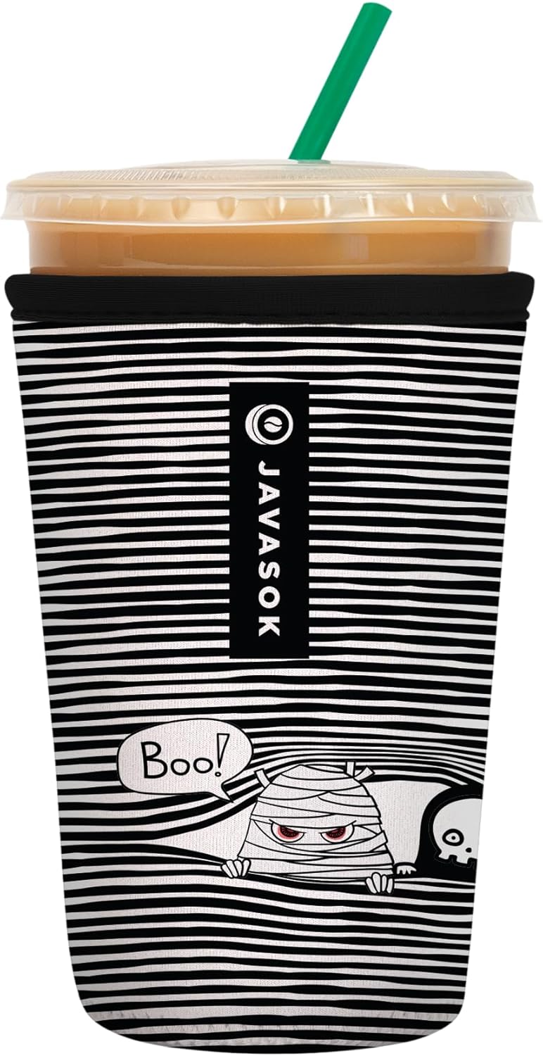 Sok It JavaSok Iced Coffee & Cold Soda Insulated Neoprene Cup Sleeve (Peek-A-BOO, Medium: 22-28oz)
