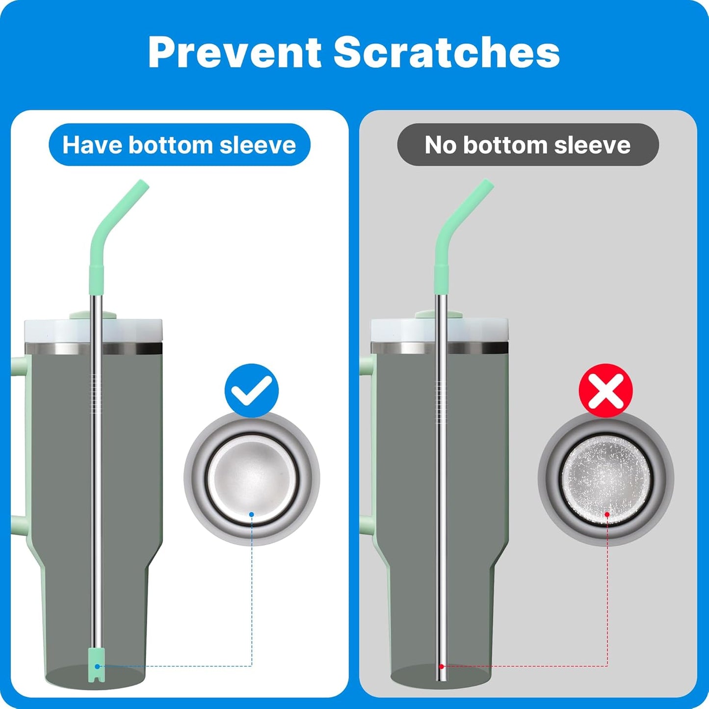 6Pcs Silicone Straw Tips, Reusable Rubber Straw Tips for Metal Straws and Other 0.31Inch (8MM Outdiameter) Straws, Fit for Stanley Cup Tumbler (Pink)