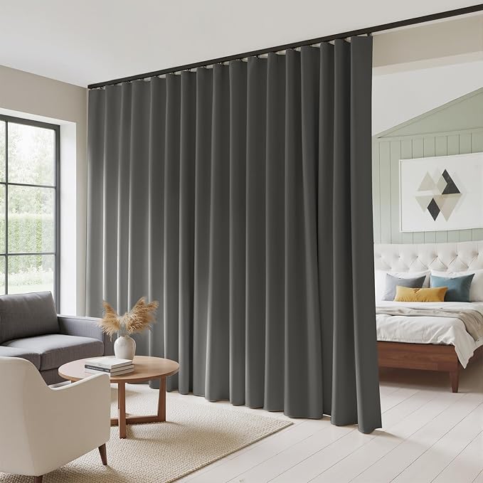 RYB HOME Full Blackout Curtain for Sliding Glass Doors, Thermal Insulated Extra by RYBHOME