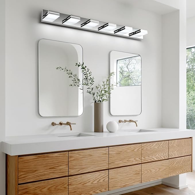 SineRise LED Modern Bathroom Vanity Light Fixtures, Chrome Modern Acrylic - Image 6