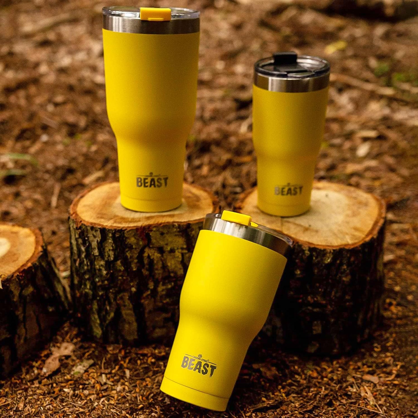 Beast 30 oz Tumbler Stainless Steel Vacuum Insulated Coffee Ice Cup Double Wall Travel Flask (Lemon)