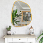 Large Asymmetrical Wall Mirror Irregular Wood Frame Modern Unique Wall-Mounted - Image 4