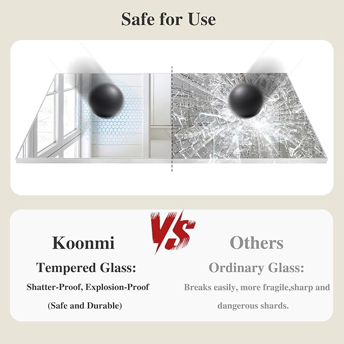 Koonmi Silver Rectangle Wall Mirror, 30x48 Inch Bathroom Mirror, Aluminum Frame - Image 5