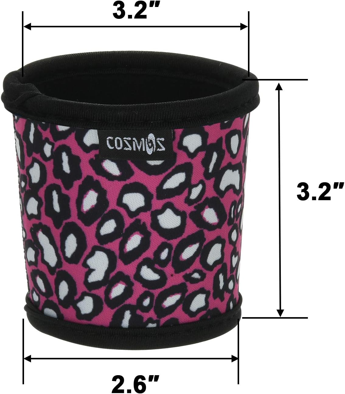 CM Reusable Coffee Mug Sleeve Cover Heat Resistant Neoprene Insulator Sleeve for Coffee Tea Hot Cold Beverage (Leo Print Patterns - Blue, Pink, Kakki - Pack of 3)