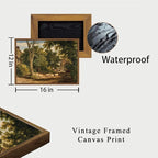 OIQArtOIQ Vintage Framed Wall Art Rural Farm Scene Canvas Art Prints - Image 4