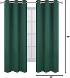 LEMOMO Dark Green Blackout Curtains/42 x 84 Inch/Set of Two Panels Grommet - Image 10