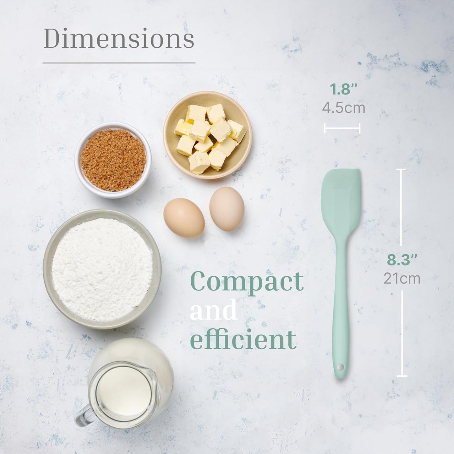 Silicone Spatula Set – 2-Piece Set of Rubber Spatulas for Non-Stick Cookware – Kitchen Tools and Accessories with Comfortable Handles, Heat-Resistant Utensils for Cooking and Baking – Pastel Green