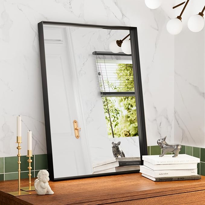 36”x 28” Black Bathroom Mirrors - Image 7