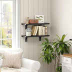 HOOBRO Floating Shelves for Wall, 15.4" Wall Mounted Shelves Set of 2, Hanging - Image 7
