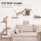 FUKUMARU Cat Wall Shelves, Stable & Safe 4 in 1 Cat Walls Furniture Set - Image 2