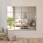 Delma Frameless Mirror Tiles 12"x10"x16 Pcs Wall Mounted, Shatter Resistant - Image 3
