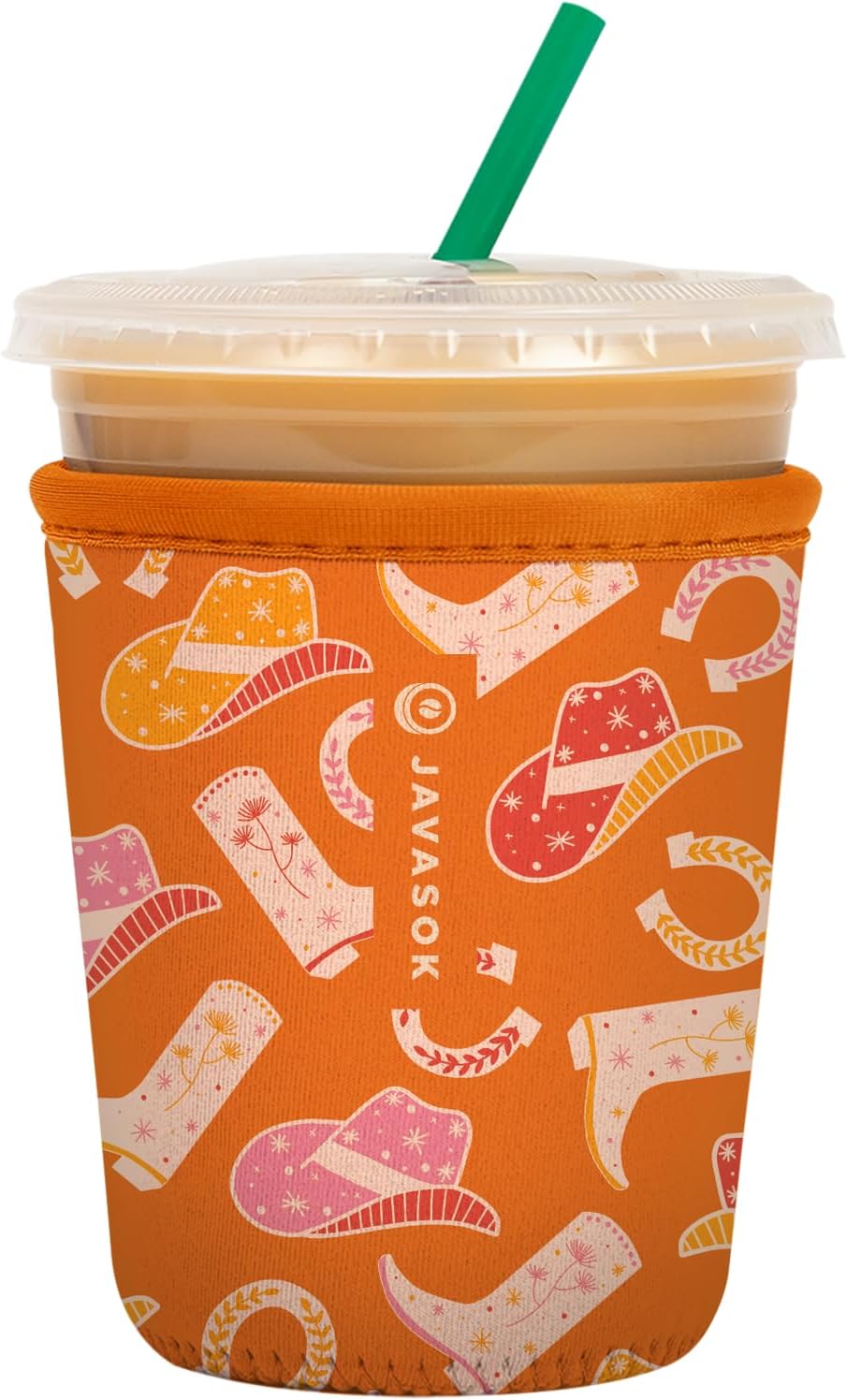 Sok It JavaSok Iced Coffee & Cold Soda Insulated Neoprene Cup Sleeve (Cowgirl Couture, Small: 16-20oz)