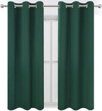LEMOMO Dark Green Bedroom Blackout Curtains/38 x 63 Inch Long/Set of 2 Curtain - Image 2