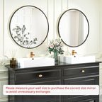Fabuday Black Round Mirror for Wall 24 inch - Image 2