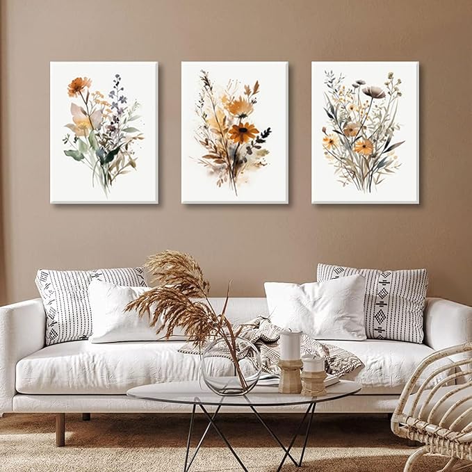 Bwodke Framed Wildflower Wall Art Colorful Botanical Floral Poster Canvas - Image 7