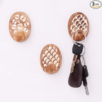 Indian Shelf 6 Lb- 3 Pieces Decorative Wood Adhesive Wall Hooks–Boho Peel and by IndianShelf