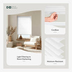 CHICOLOGY Cordless Mini Blinds for Indoor Windows, 64.25" W x 48" H, Light - Image 2