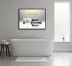 Floating Framed Zen Wall Art, Just Breathe Stone Poster Picture - Image 3