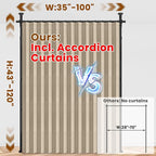 100% Blackout Room Divider Curtains Sets Beige W100 x L96 in, 1 Panel Curtain - Image 2
