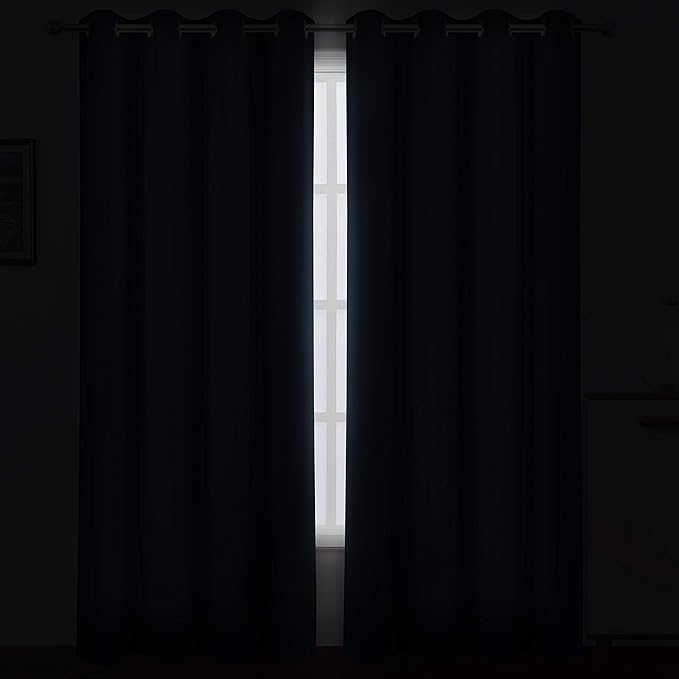 LEMOMO Navy Blue Blackout Curtains 52 x 84 inch/Set of 2 Curtain Panels Room - Image 3