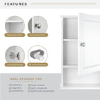 MCS 23x16 White Medicine Cabinet Organizer, Wall Mounted Bathroom Cabinet - Image 4