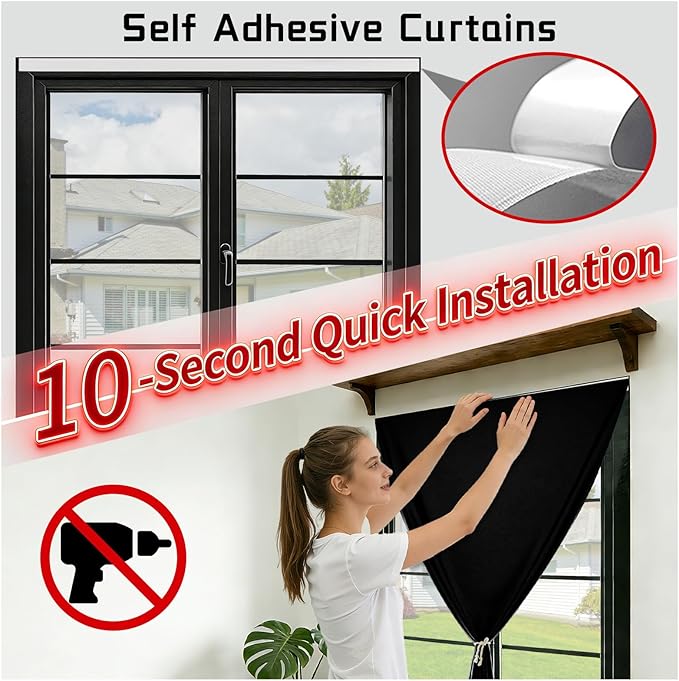 Self-Adhesive 100% Blackout Curtain - Image 3