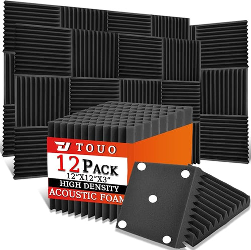 12 Pack Acoustic Panels – Sound Proof Foam Panels by TOUO