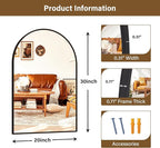XRAMFY 20"x30" Black Arched Bathroom Mirror - Image 4