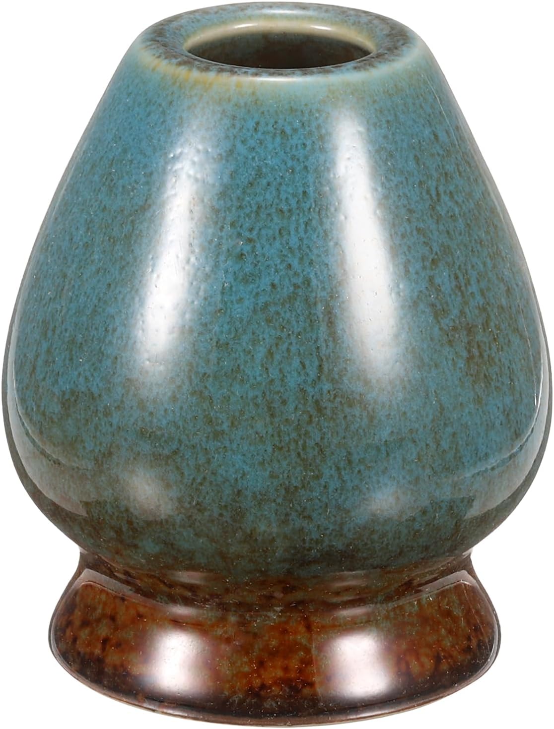 HARFINGTON Ceramic Chasen Stand 70mm Matcha Whisk Holder Teas Set Whisks Stand Traditional Matcha Tea Chasen Holder Tea Set Accessories for Tea Tasting, Dark Cyan