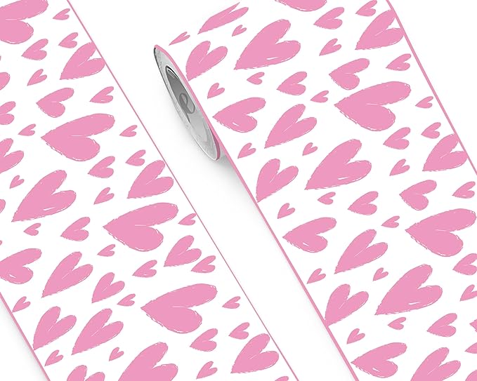 FLFK Pink Heart Wallpaper Border by FLFK