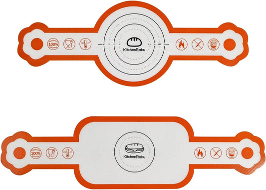 Cook's Aid 2 Pcs Silicone Bread Sling for Dutch Oven, Non-Stick Bread Baking Mat Set, Reusable Sourdough Bread Sling with Long Handles for Easier Transfer for Dough