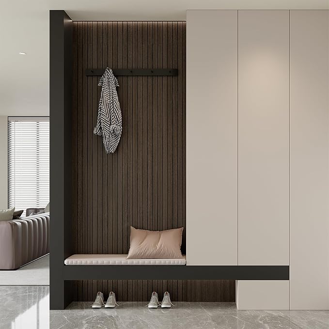 Yutianli PVC Slat Wall Panel Peel and Stick 118"x 15.7" Faux Wood Slat Panel - Image 4