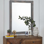 AAZZKANG Wooden Mirror Rectangle Rustic Mirrors - Image 3
