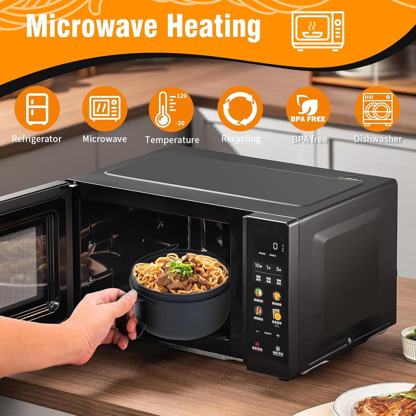 Microwave Bowl with Lids,Ramen Bowl,28oz Microwave Soup Mugs with Handles,for Soup and Instant Noodles,Oatmeal, Gumbo, Salad, College Dorm Room Essentials for Girls for Boys Apartment Essentials