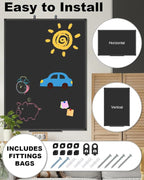XBoard Magnetic Chalkboard 48 x 31 inch Chalk Board/Black Board, Display - Image 3