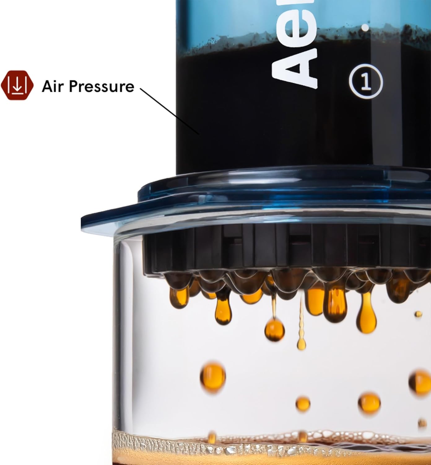 AeroPress Clear Blue Coffee Press – 3 In 1 Brew Method Combines French Press, Pourover, Espresso, Full Bodied Coffee Without Grit or Bitterness, Small Portable Coffee Maker for Camping & Travel-Blue