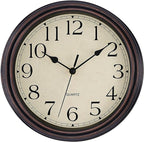 Foxtop Retro Silent Non-Ticking Round Classic Clock Quartz Decorative Battery by Foxtop