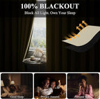 RYB HOME 100% Blackout Curtain for Sliding Glass Doors/Bedroom/Living Room - Image 3