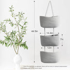 TeoKJ Over the Door Hanging Basket, 3-Tier Woven Cotton Wall-Mounted Storage - Image 6