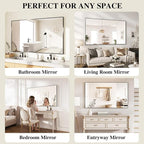 Koonmi Black Mirrors for Wall, 30x40 Inch Bathroom Mirror, Rectangular Wall - Image 7