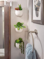 Mkono Wall Planter with Artificial Plants, Decorative Potted Fake Succulents - Image 4