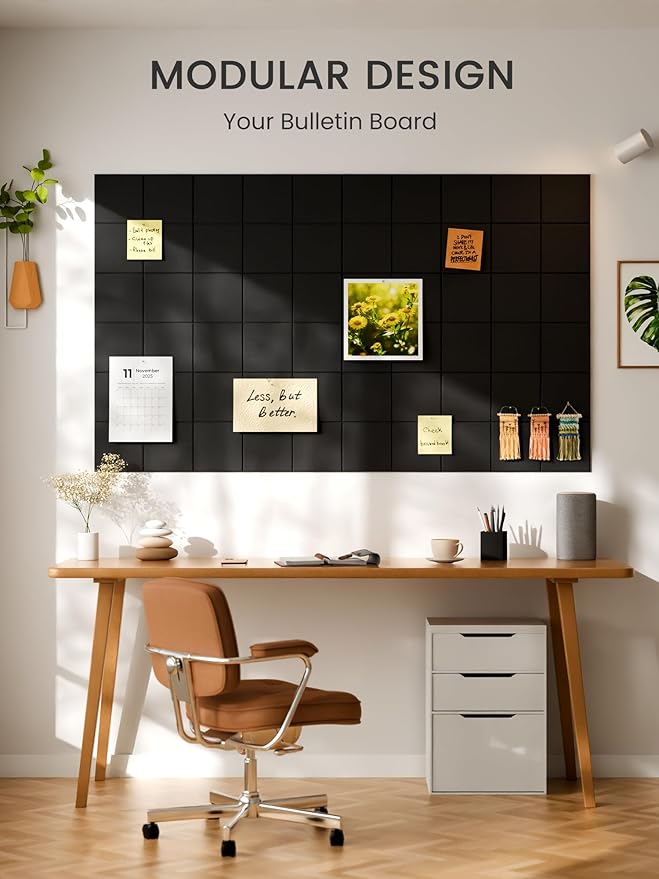 Bumusty Large Felt Bulletin Board, 30 Push Pins, 40 Adhesive Tabs - Image 6