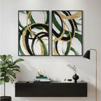 Framed Green Abstract Wall Art Set of 2 - Image 4