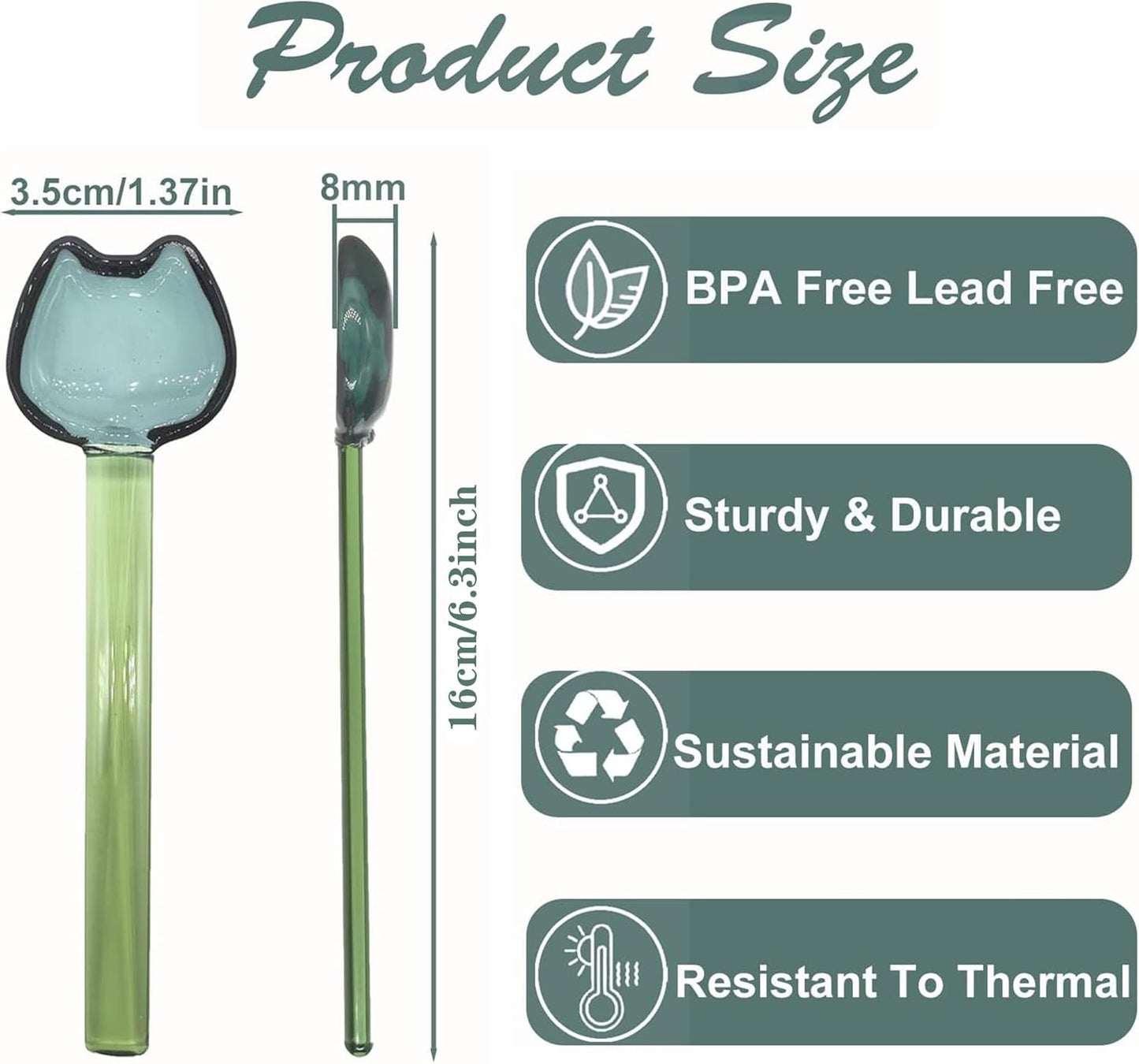 5 Pieces Coffee Spoons, Glass Coffee Stirring Spoon, Espresso Stirring Spoon, Coffee Teaspoons, 6inch Coffee Stirrers for Tea Cocktail Milkshake Cold Drink Home Bar Party