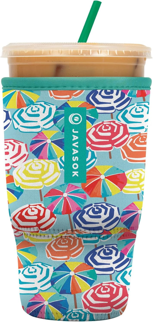 Sok It JavaSok Iced Coffee & Cold Soda Insulated Neoprene Cup Sleeve (Sicilian Sunsets, Large: 30-32oz)