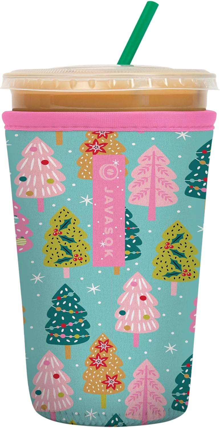 Sok It JavaSok Iced Coffee & Cold Soda Insulated Neoprene Cup Sleeve (Winter Magic, Medium: 22-28oz)