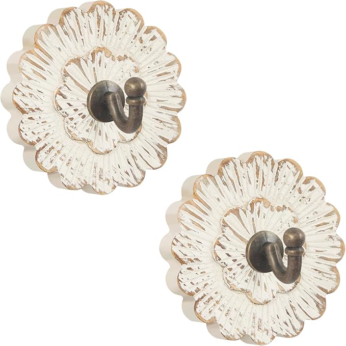Weysat 2 Pcs Vintage Hooks for Wall Wood Farmhouse Towel Hooks Shabby Chic Wall by Weysat