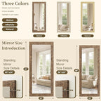 Syndra Modern Full Length Mirror Wood Frame, 65x24'' Large Floor Mirror - Image 5