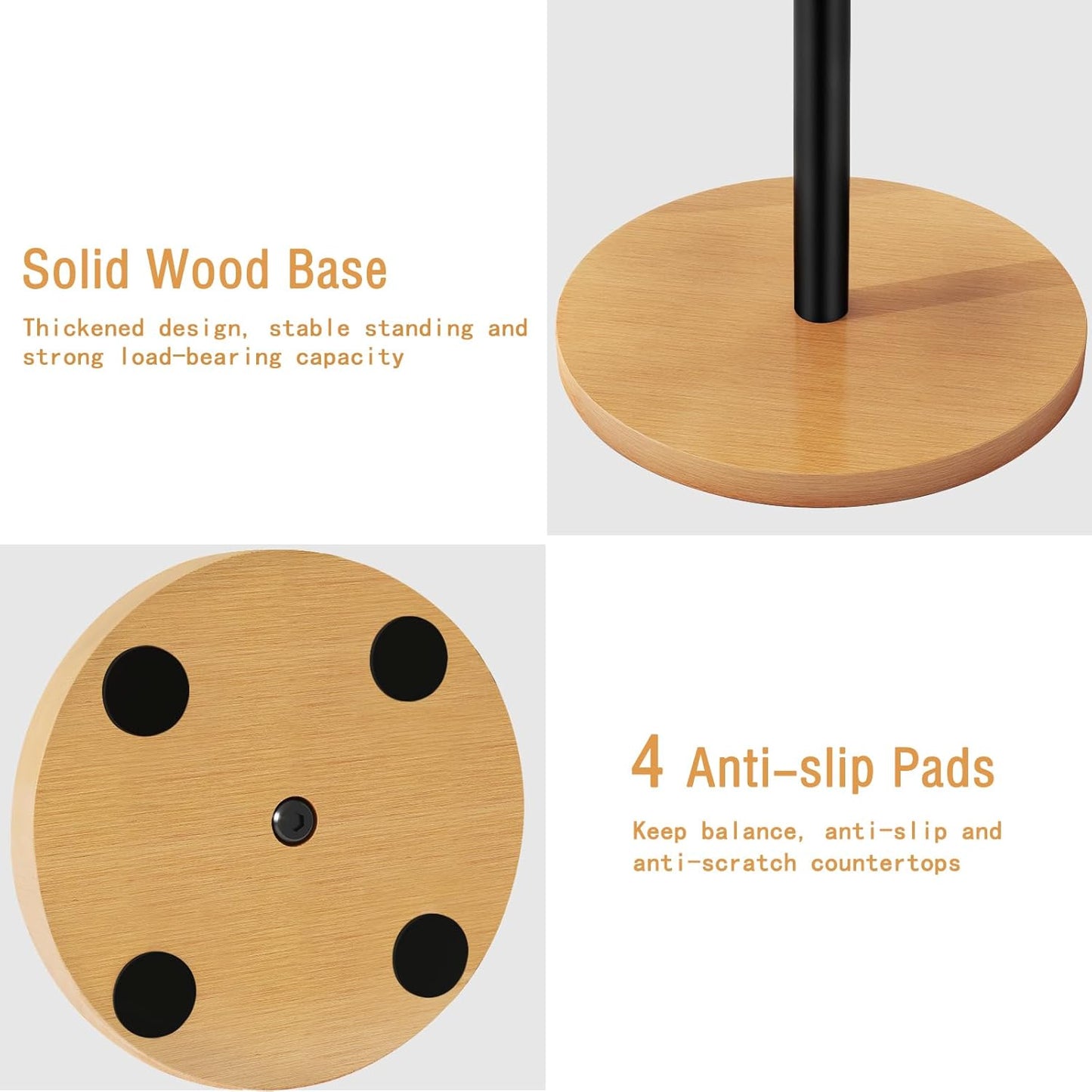 Coffee Cup Holder Tree, Mug Holder with 6 Hooks, Mug Tree for Counter, Metal Mug Rack, Coffee Mug Stand(Balck)